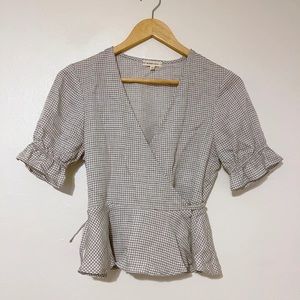 Whimsy + Row Grid Checkered Wrap Top